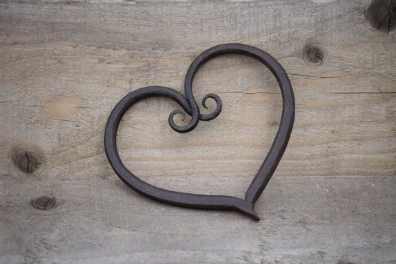Latest Hand Forged Iron Wall Art With Rustic Hand Forged Heart, Home Décor, Rustic Décor, Iron Heart (View 8 of 15)