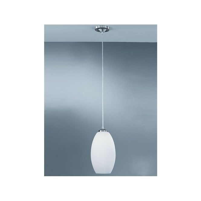 Latest Single Light Ceiling Pendant With Oval Glass Shade And Satin Nickel For Ceiling Hung Satin Chrome Oval Mirrors (View 12 of 15)
