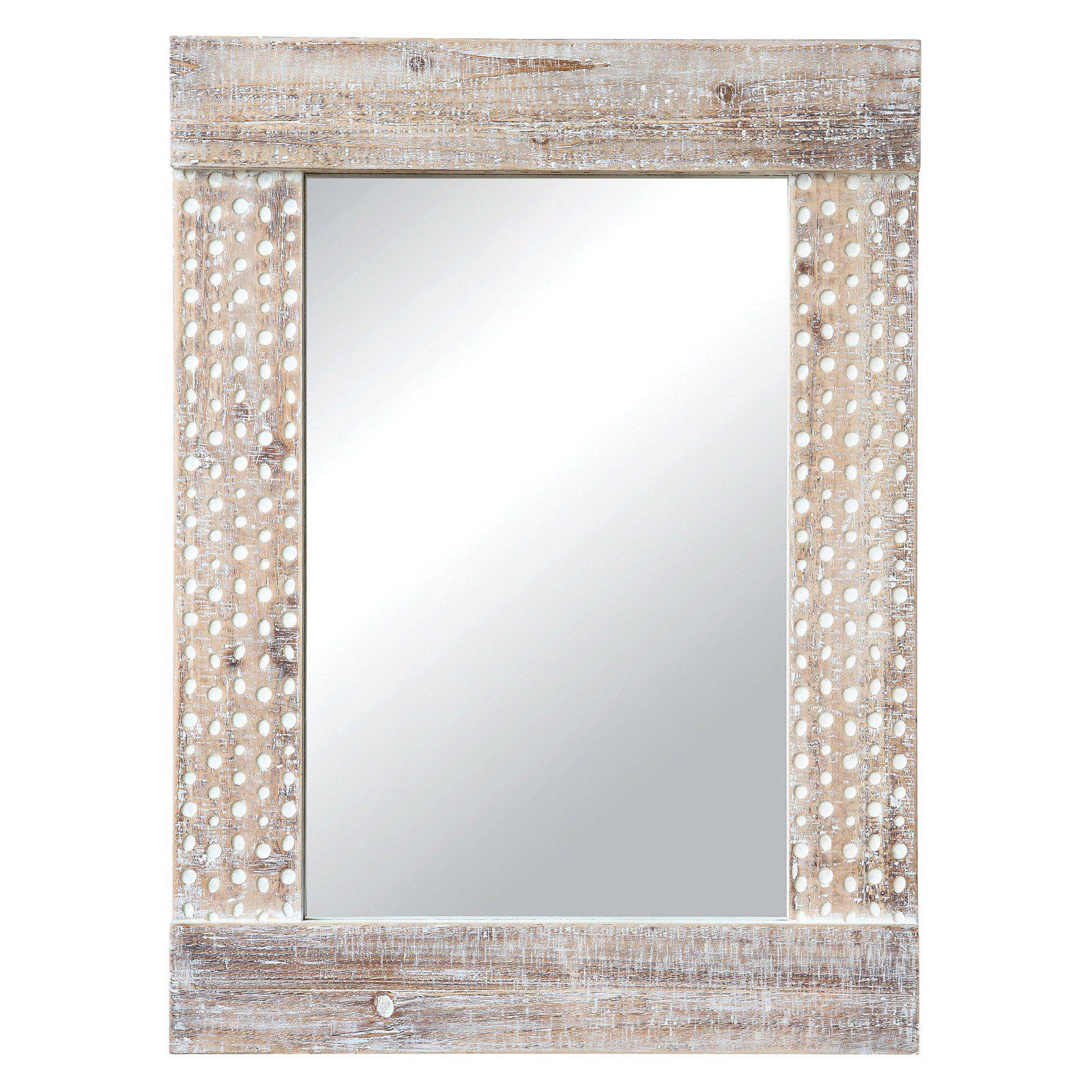Latest White Wall Mirrors Throughout 3r Studios White Wash Wall Mirror – 22.9w X 30.75h In (View 8 of 15)