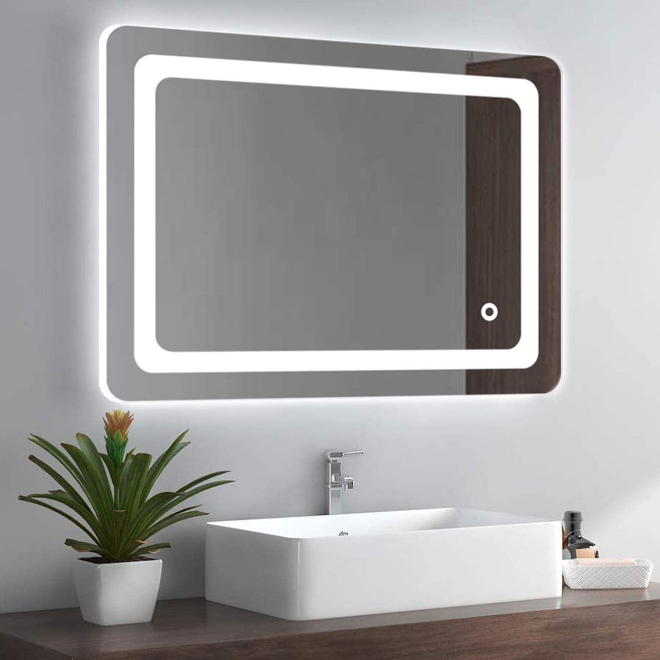 Led Backlit Vanity Mirrors For Current Bathroom Mirror Led Light Touch Sensor Frameless Mounted Backlit Makeup (View 8 of 15)
