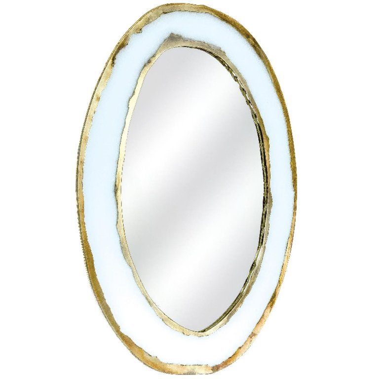 "life" Contemporary Mirror, Central Mirror, White Silvered Glass Ring Regarding Popular Ring Shield Gold Leaf Wall Mirrors (View 12 of 15)