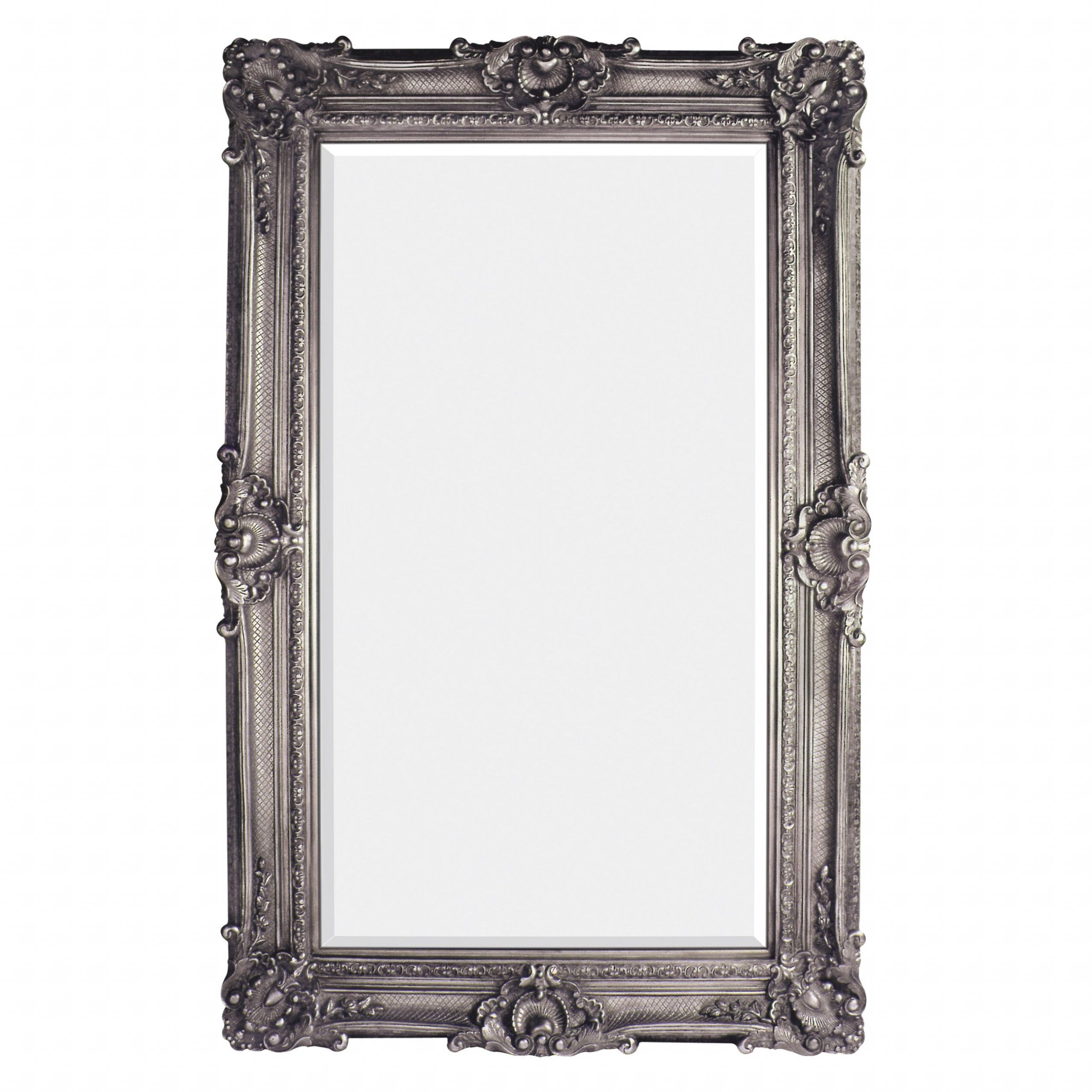 Majestic Mirror Antique Silver Leaf Finish Traditional Framed Beveled Pertaining To Most Popular Metallic Gold Leaf Wall Mirrors (View 2 of 15)