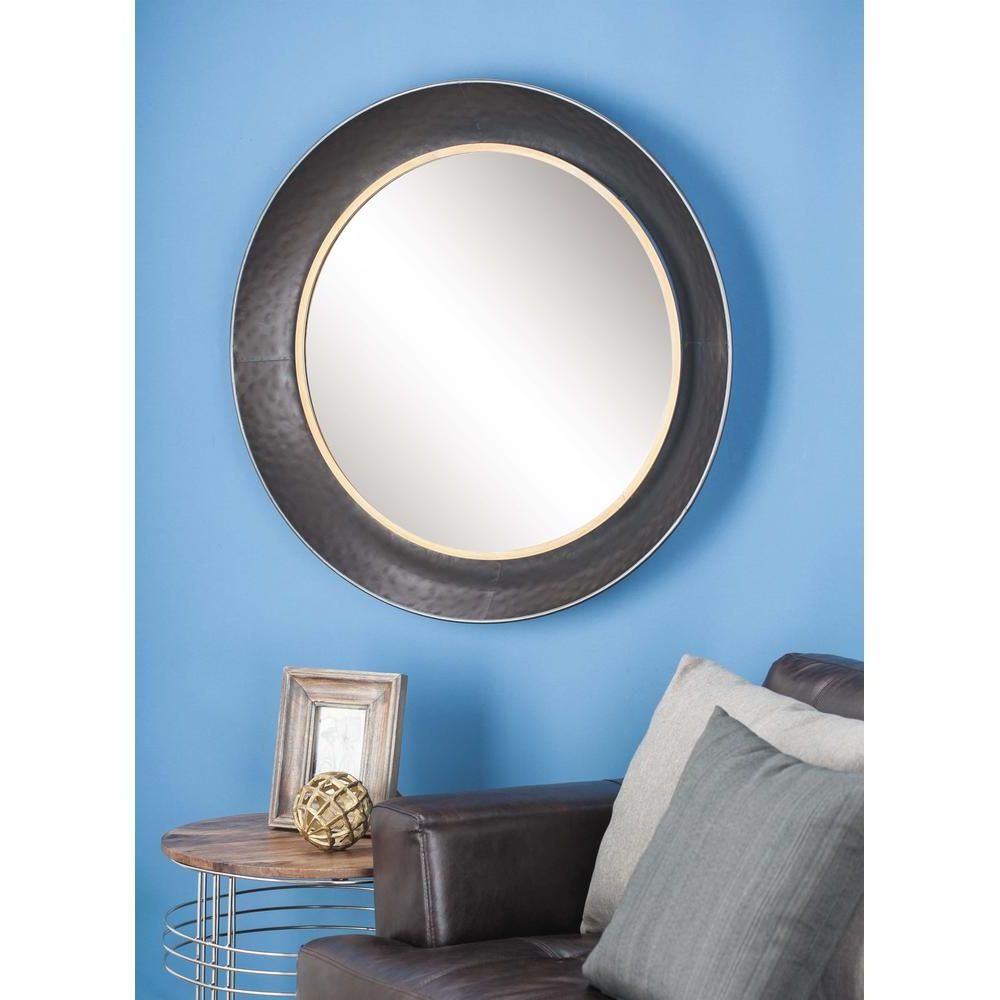 Matte Black Led Wall Mirrors For 2020 Litton Lane 32 In (View 2 of 15)