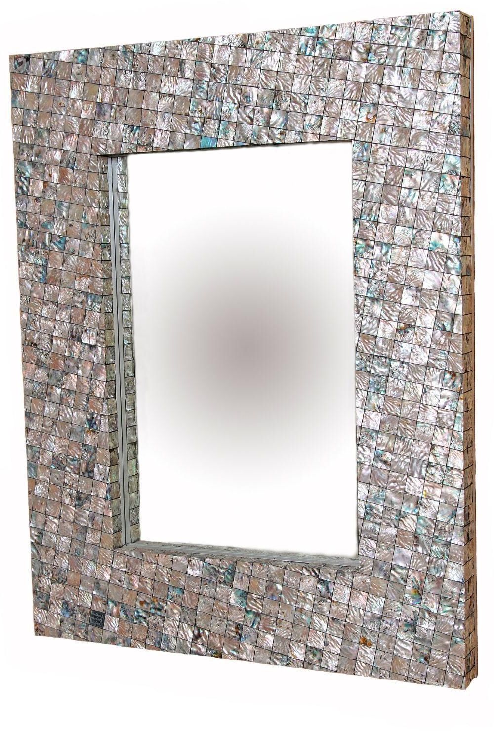 Mirror, Shell Mosaic, Rectangular Mirror (View 3 of 15)