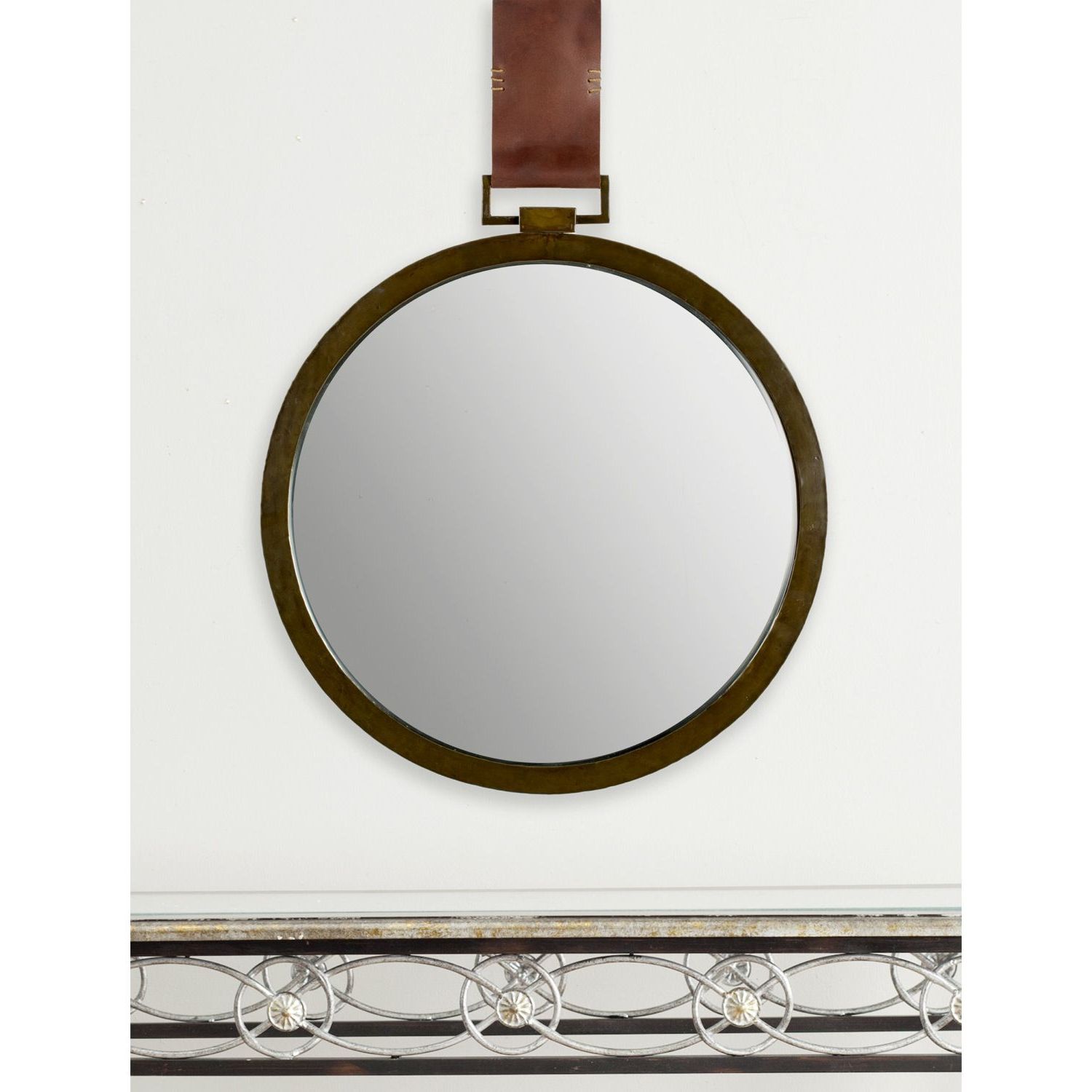 Mirrors With Leather Straps, Round Mirror Decor, Mirror Frames In Brown Leather Round Wall Mirrors (View 5 of 15)