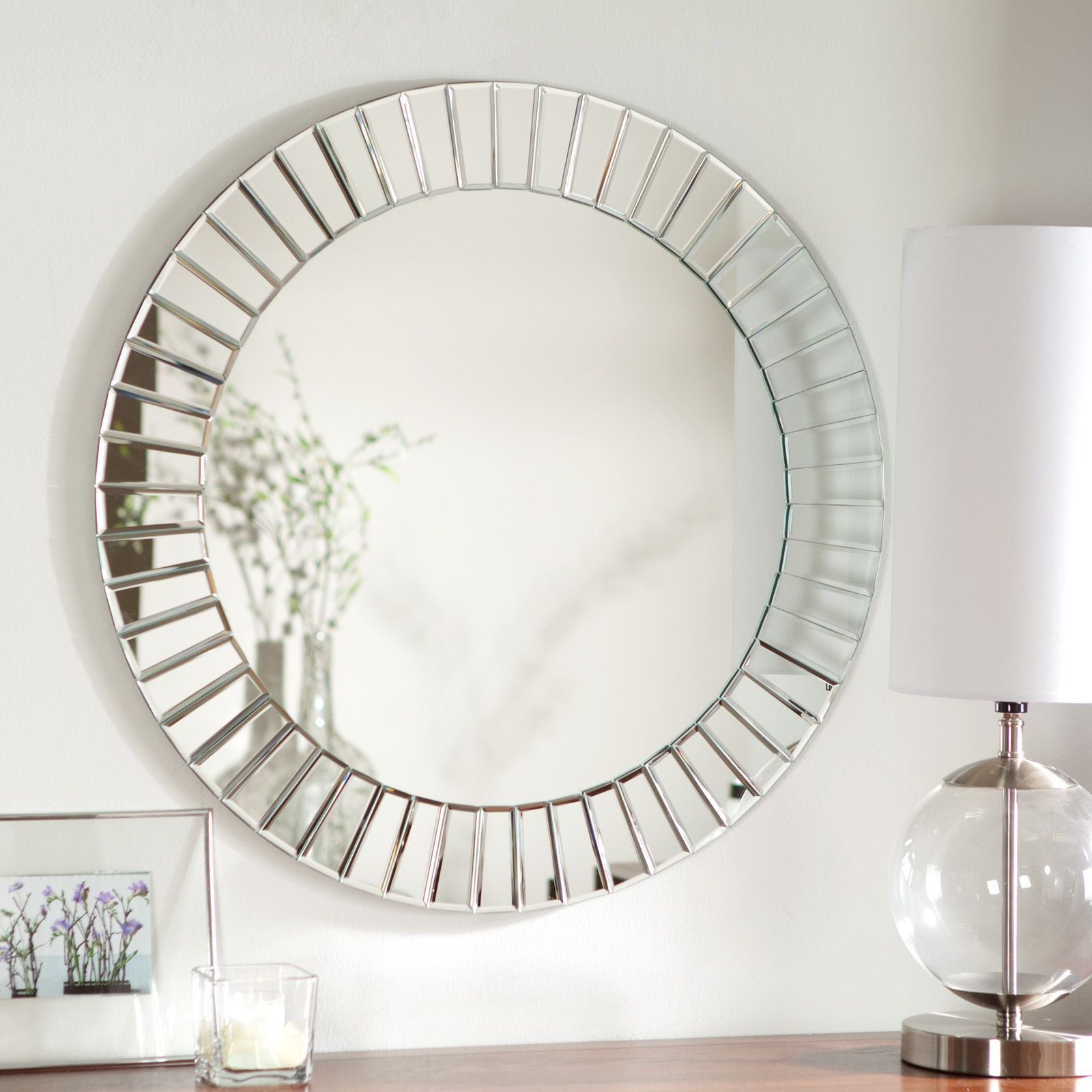 Modern Oversized Wall Mirrors Intended For Fashionable Décor Wonderland Fortune Modern Frameless Beveled Wall Mirror –  (View 5 of 15)