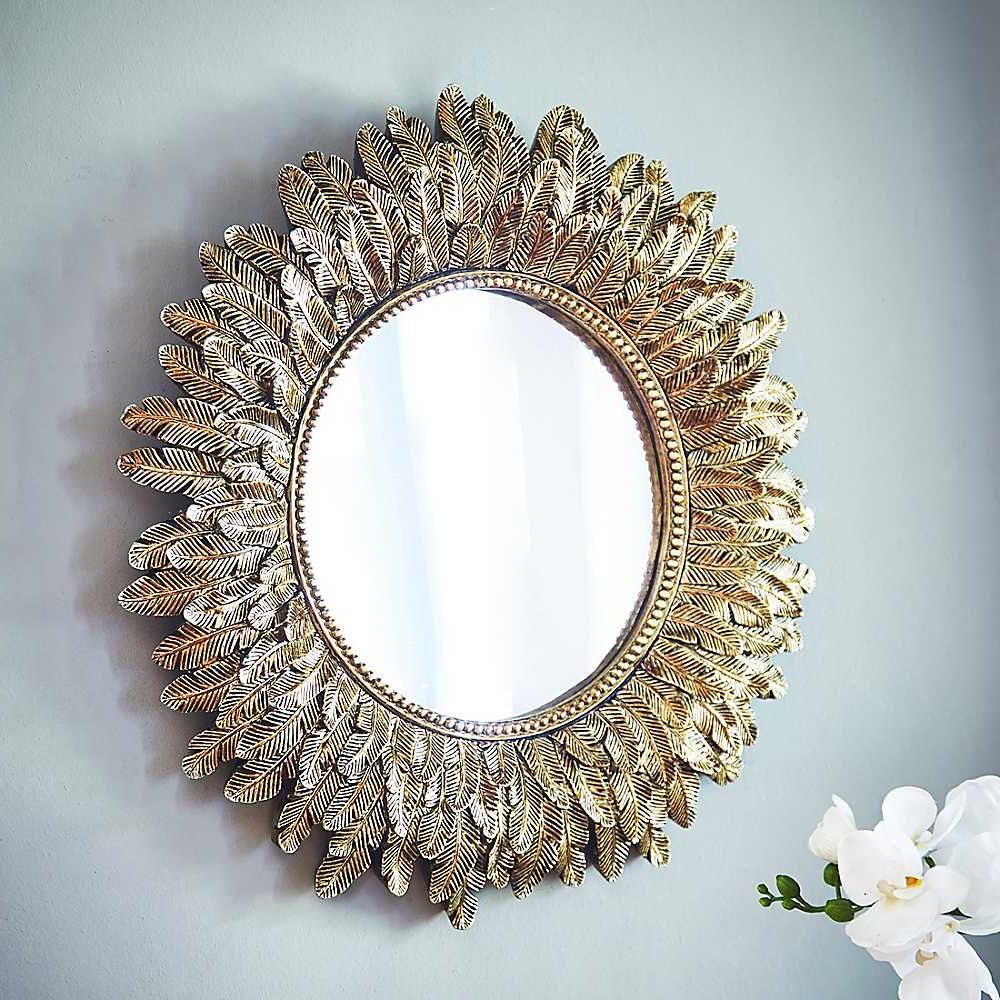 Most Current Gold Tone Round Wall Mirror (View 10 of 15)