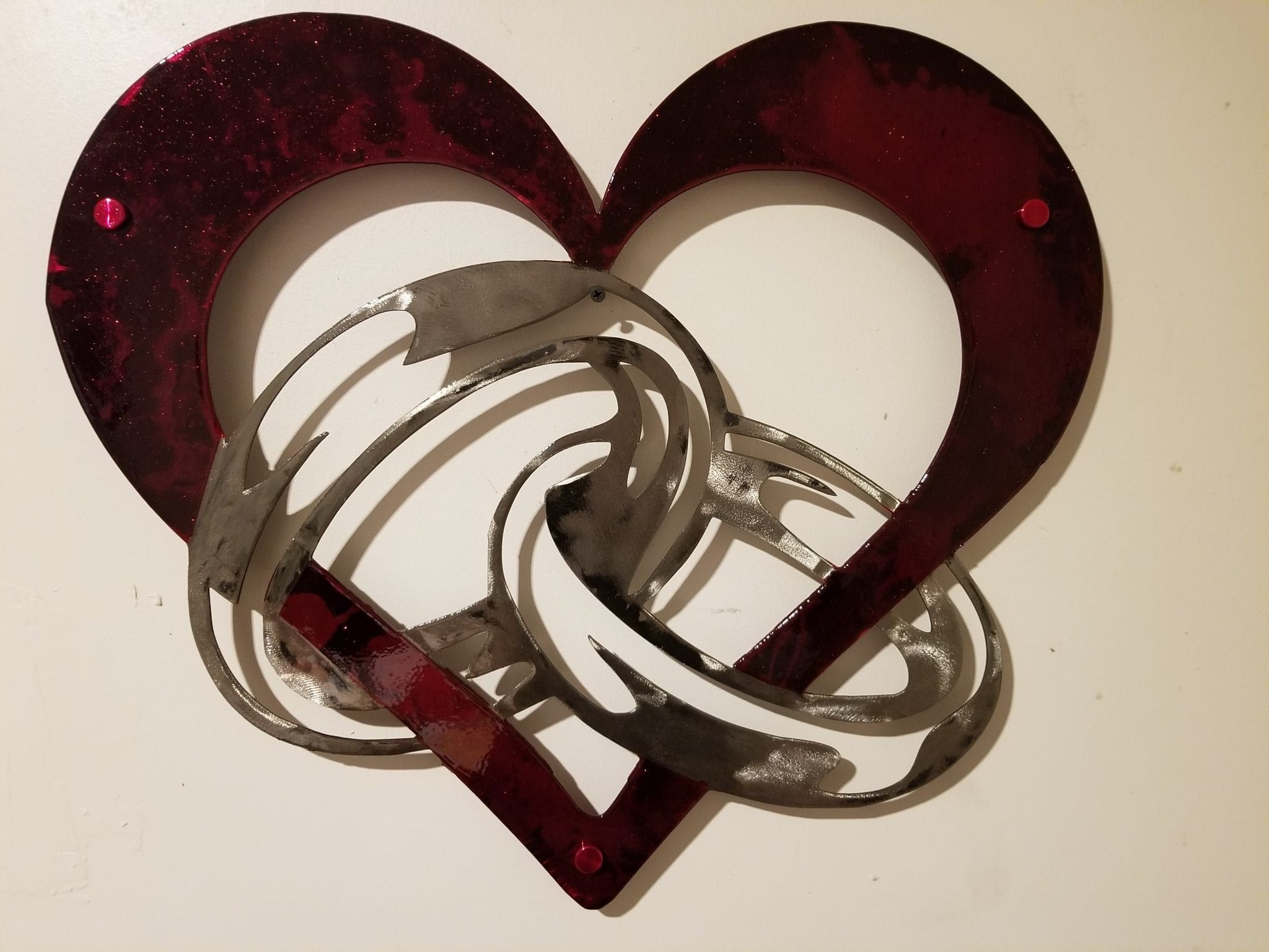 Most Current Layered Rings Metal Wall Art In Wedding Rings W/heart (View 4 of 15)