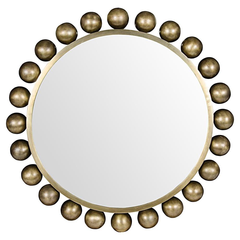 Most Current Noir Cooper Modern Antique Brass Metal Orb Accent Wall Mirror Within Antique Brass Wall Mirrors (View 13 of 15)
