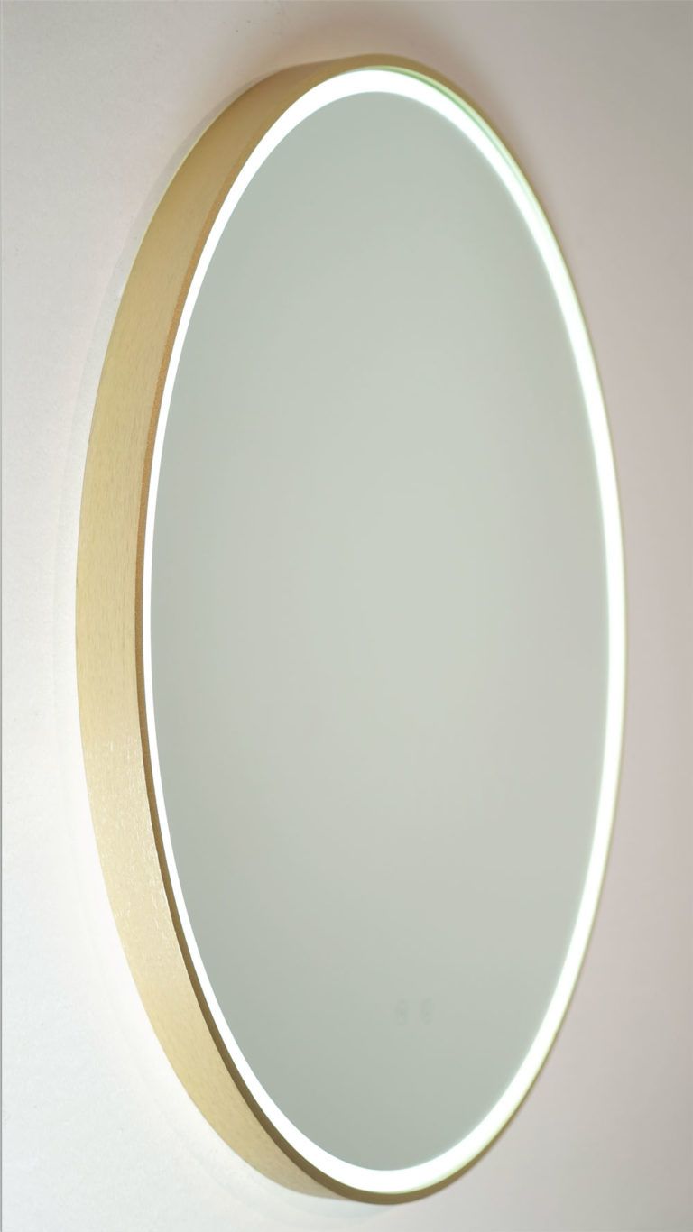 Most Current Sphere Gold Brushed Brass Framed Round Led Mirror  60cm / 80cm Within Brushed Gold Wall Mirrors (View 2 of 15)