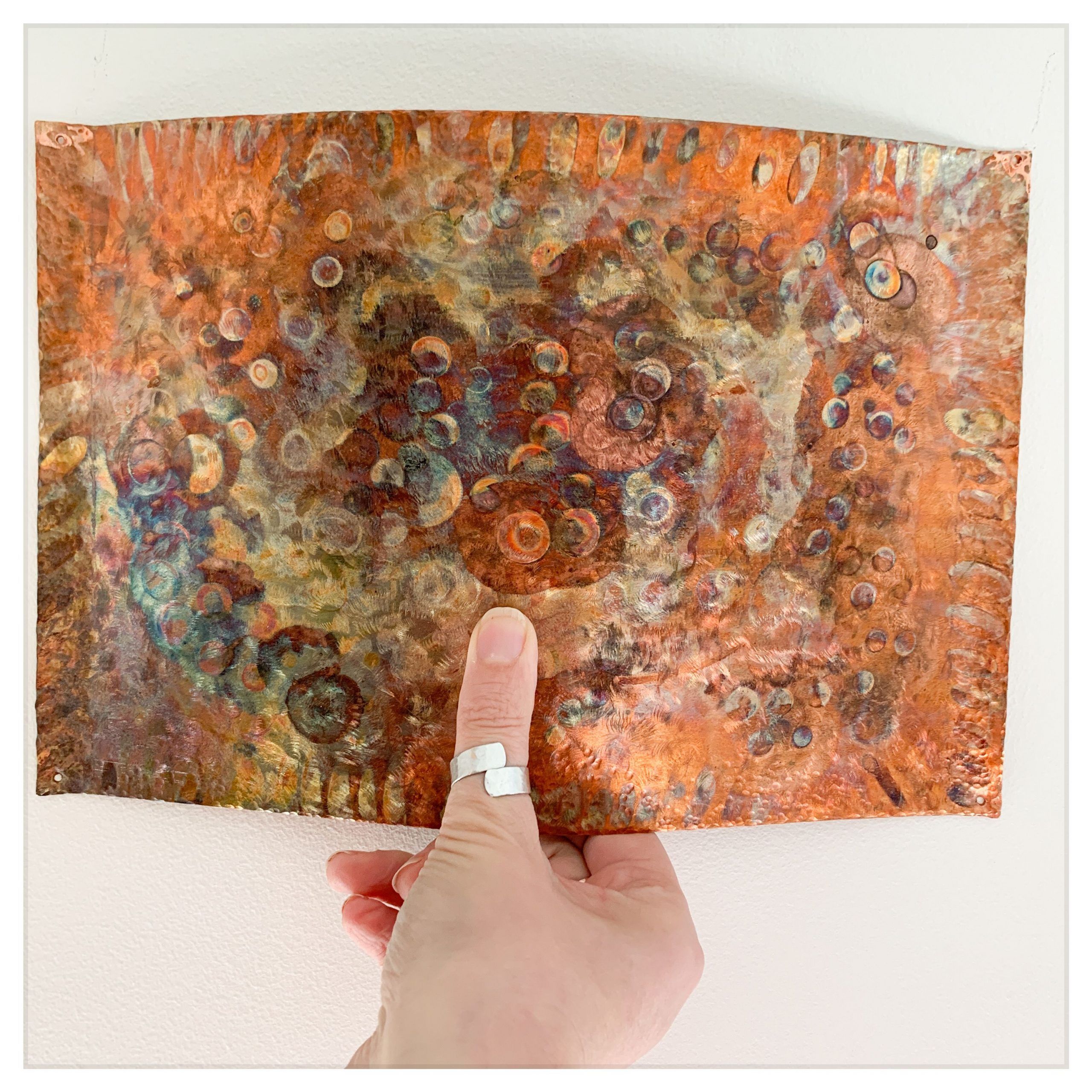 Most Current Textured Metal Wall Art Regarding Hammered Flame Painted Copper Wall Art (View 1 of 15)