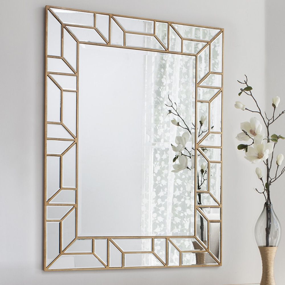 Most Current Wall Mirror: Verbier Rectangle Gold Finish (View 3 of 15)