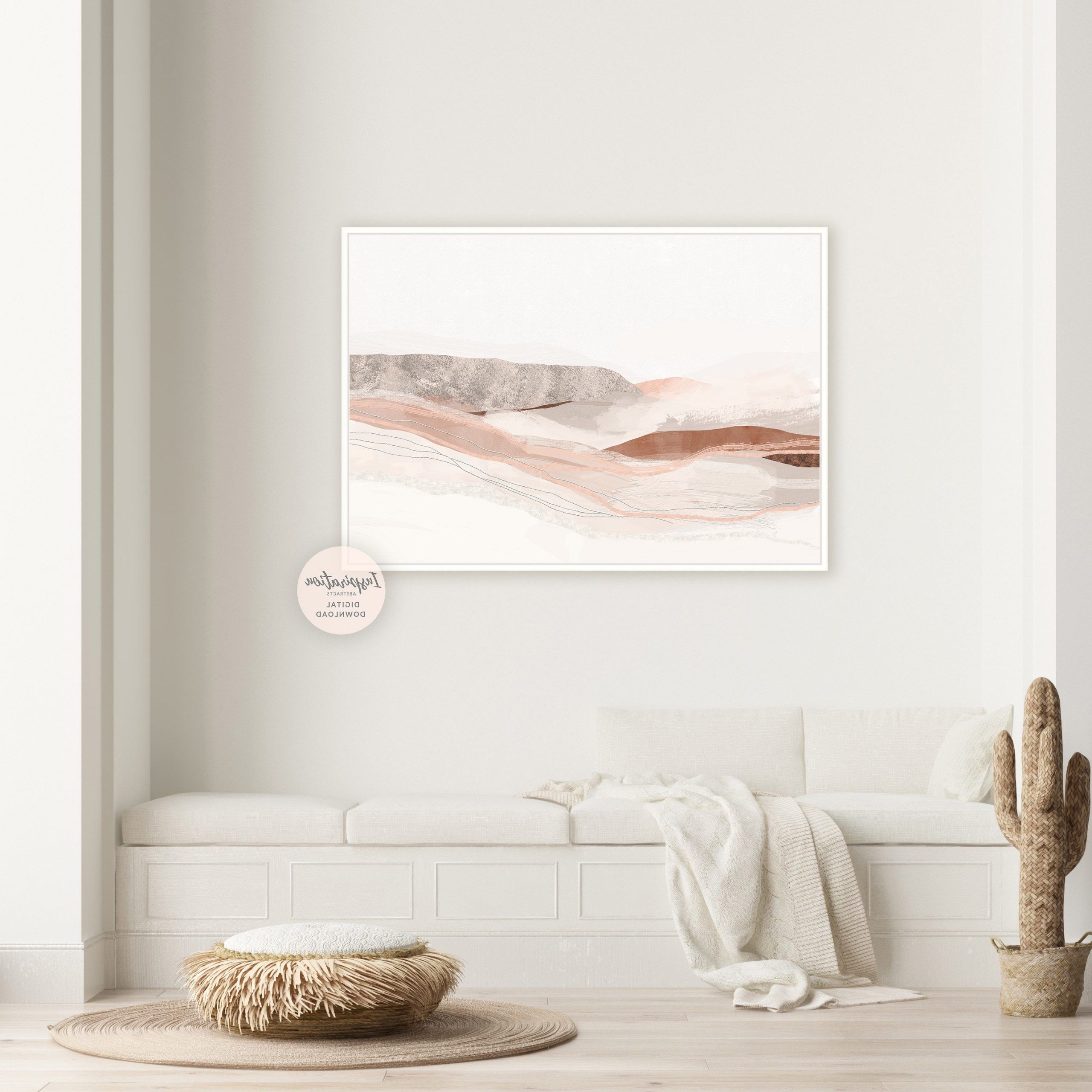 Most Popular Earth Wall Art Throughout Printable Landscape Painting, Earth Tone Print, Minimal Abstract Art (View 6 of 15)