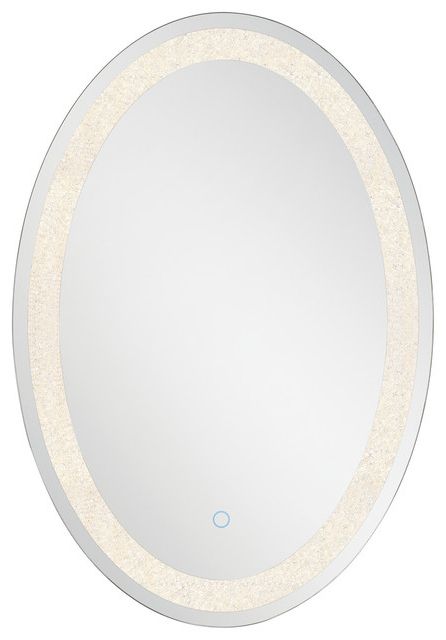 Most Recent Crystal Back Lit Led Oval Mirror – Contemporary – Bathroom Mirrors – In Edge Lit Oval Led Wall Mirrors (View 15 of 15)