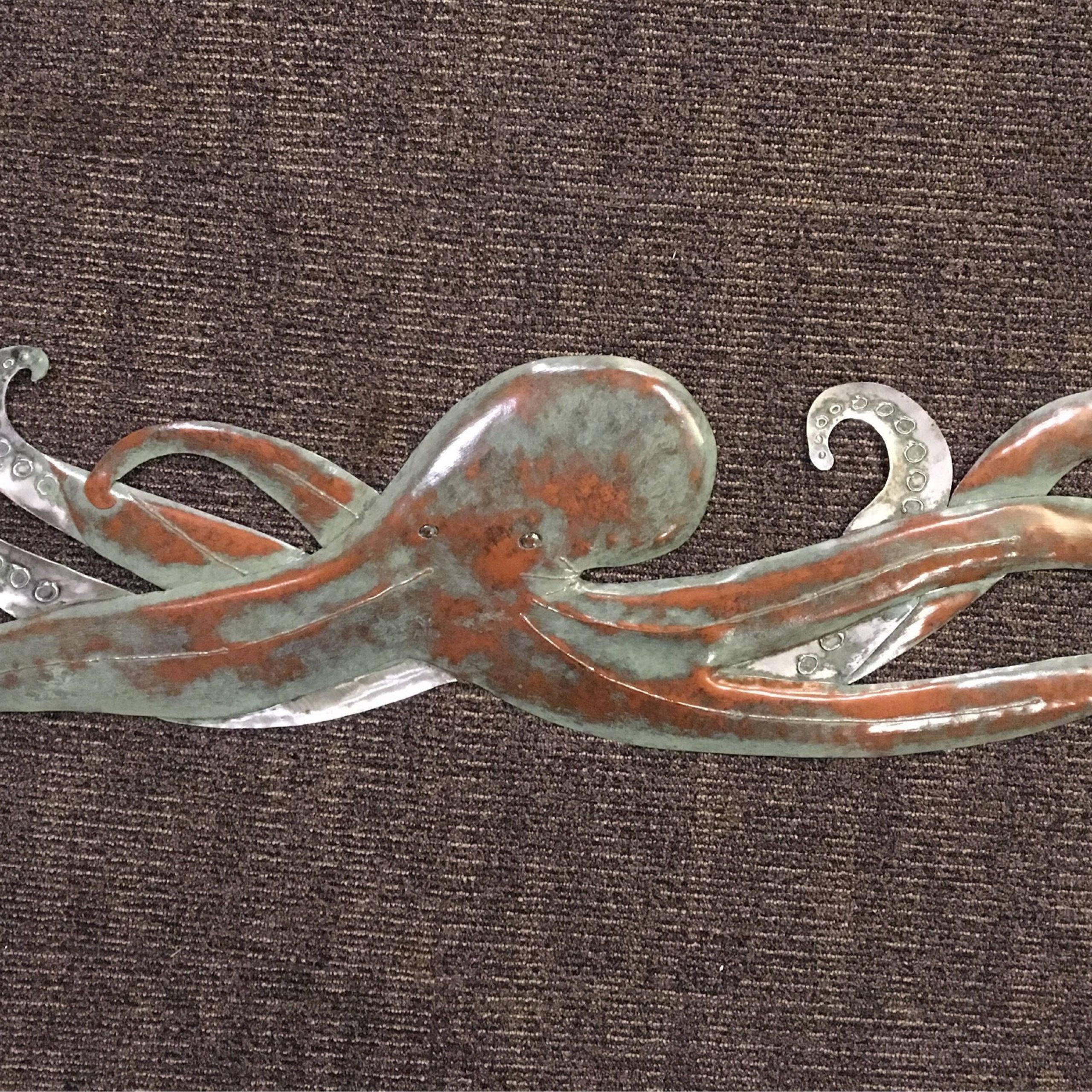 Most Recent Octopus Metal Wall Sculptures Throughout Octopus Metal 48in Handmade Wall Art Sculpture Free Shipping In The Us (View 13 of 15)