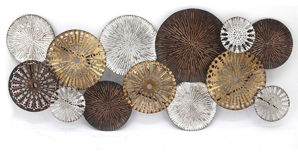 Most Recent Sagebrook Home Silver/bronze Circles Wall Sculpture – Contemporary Pertaining To Spiral Circles Metal Wall Art (View 14 of 15)
