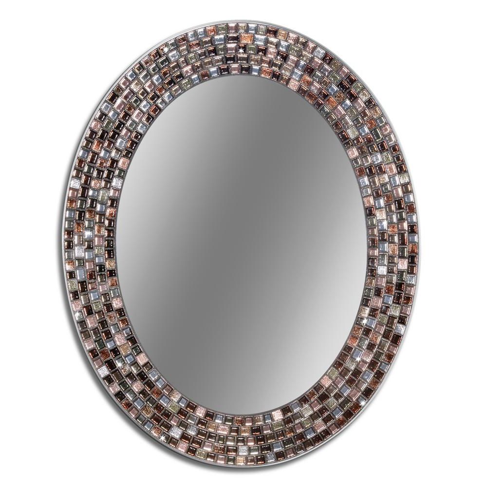 Most Recently Released Oval Frameless Led Wall Mirrors For Deco Mirror Frameless Mosaic 23 In. X 29 In (View 15 of 15)