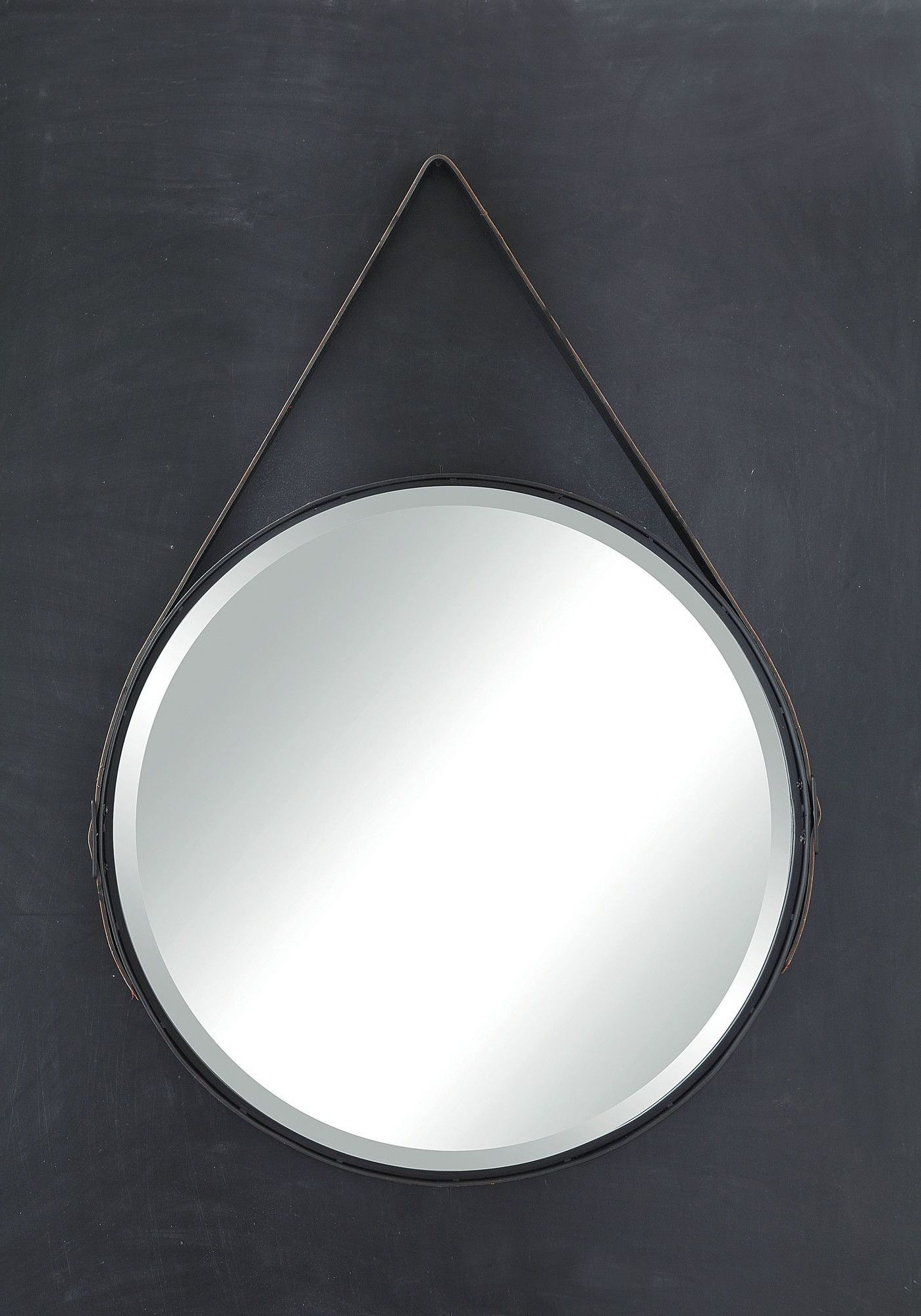 Most Recently Released Round Mirror With Leather Strap (View 14 of 15)