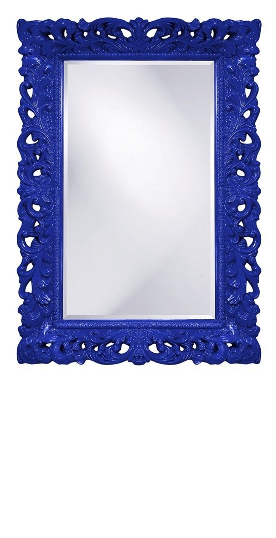 Most Recently Released Royal Blue Wall Mirrors Throughout Wall Mirrors, Royal Blue High Gloss Lacquer Baroque Mirror, So (View 10 of 15)