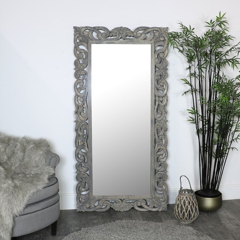 Most Recently Released Steel Gray Wall Mirrors Intended For Extra Large Ornate Grey Wall Mirror (View 8 of 15)