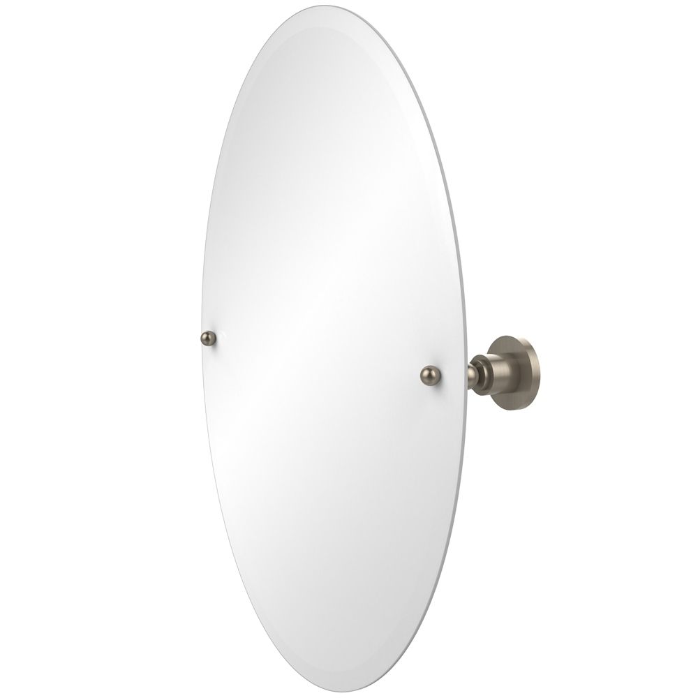 Most Up To Date Ap 91 Pew Frameless Oval Tilt Mirror With Beveled Edge, Antique Pewter In Oval Frameless Led Wall Mirrors (View 10 of 15)
