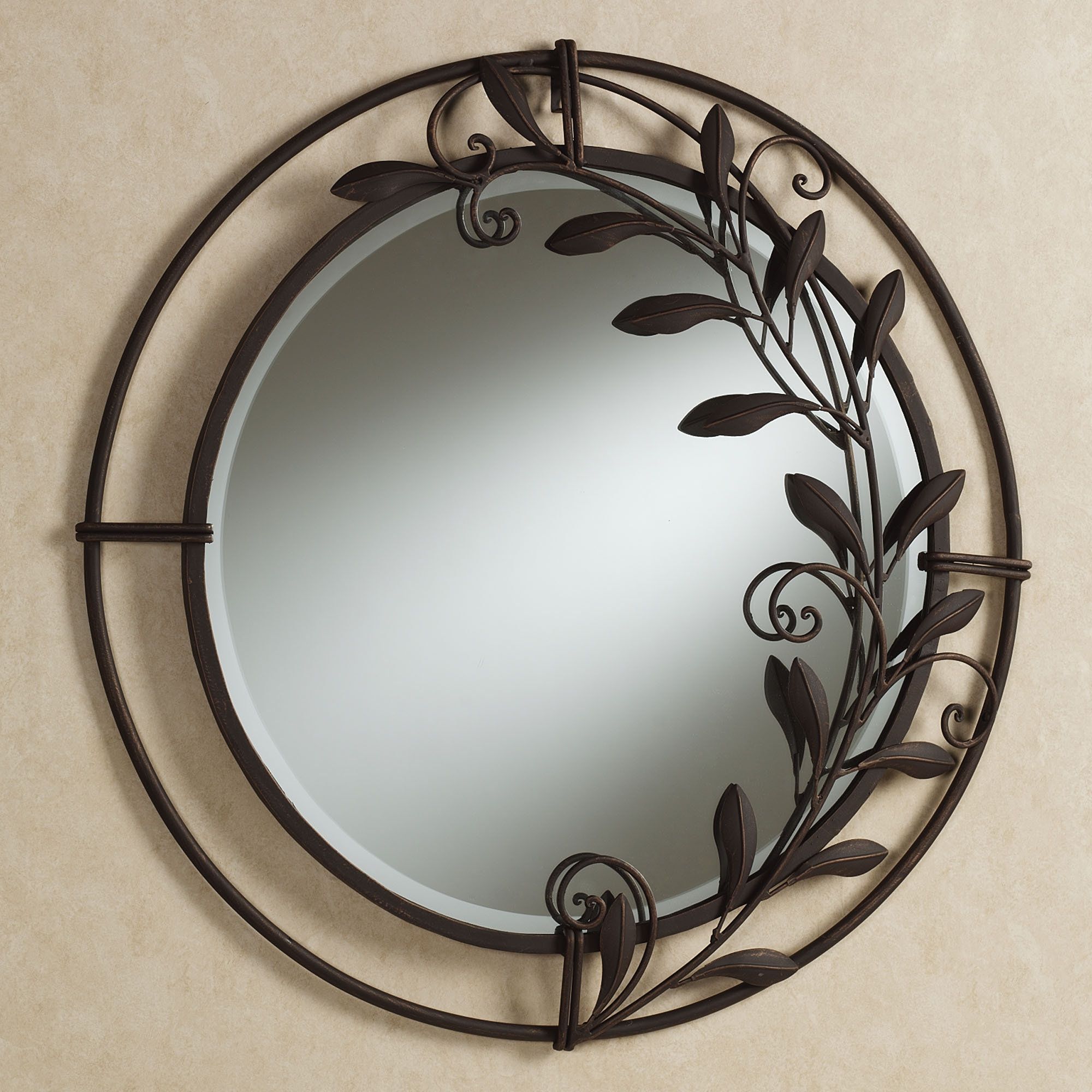 Most Up To Date Galeazzo Antique Bronze Round Metal Wall Mirror • Bathroom Mirrors And Within Antique Brass Wall Mirrors (View 3 of 15)