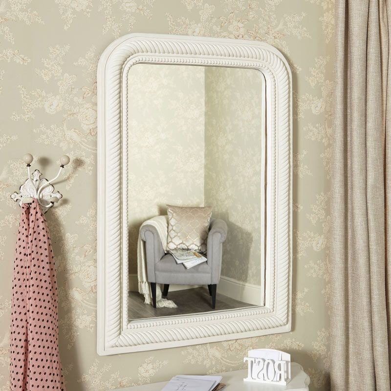 Most Up To Date Large White Curved Arch Wall Mirror 75cm X 106cm Throughout White Wall Mirrors (View 1 of 15)
