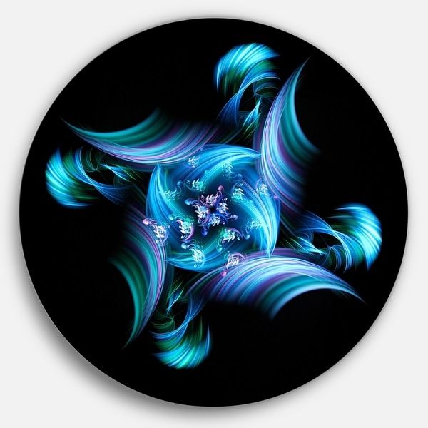 Most Up To Date Mmulti Color Metal Wall Art In Designart 'multi Colored Blue Stained Glass' Floral Large Disc Metal (View 2 of 15)