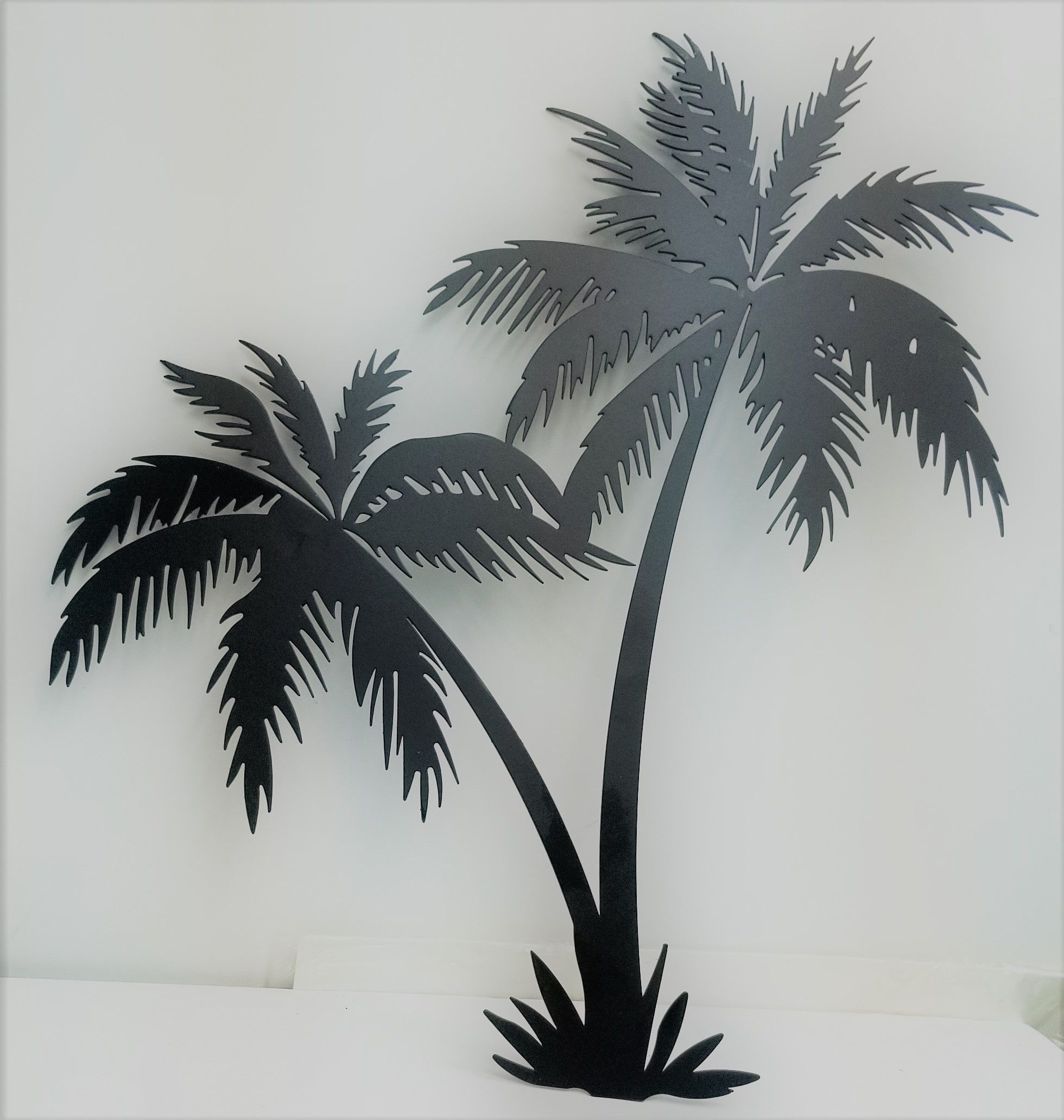 Most Up To Date Palms Wall Art With Regard To Twin Palm Trees 16" Tall Wrought Iron Wall Art Home Decor Tropical (View 1 of 15)