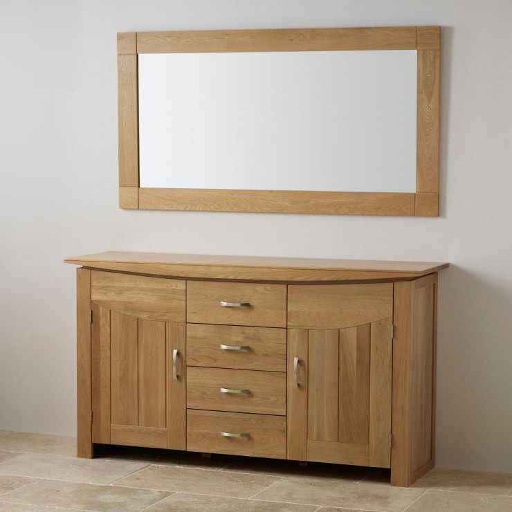 Natural Oak Veneer Wall Mirrors Intended For Widely Used Contemporary Natural Solid Oak Wall Mirroroak Furniture Land (View 9 of 15)