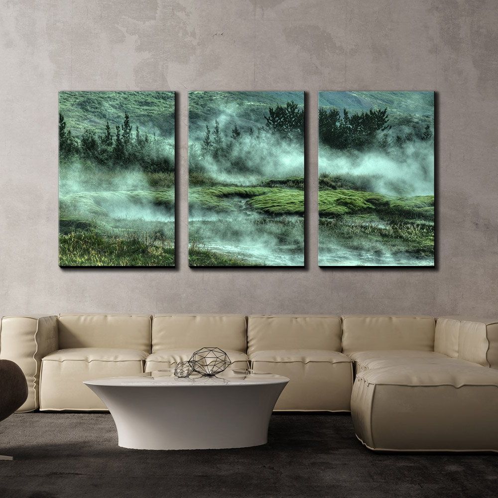 Natural Wall Art In 2018 Wall26 – 3 Piece Canvas Wall Art – Nature Landscape With Green Hills In (View 11 of 15)