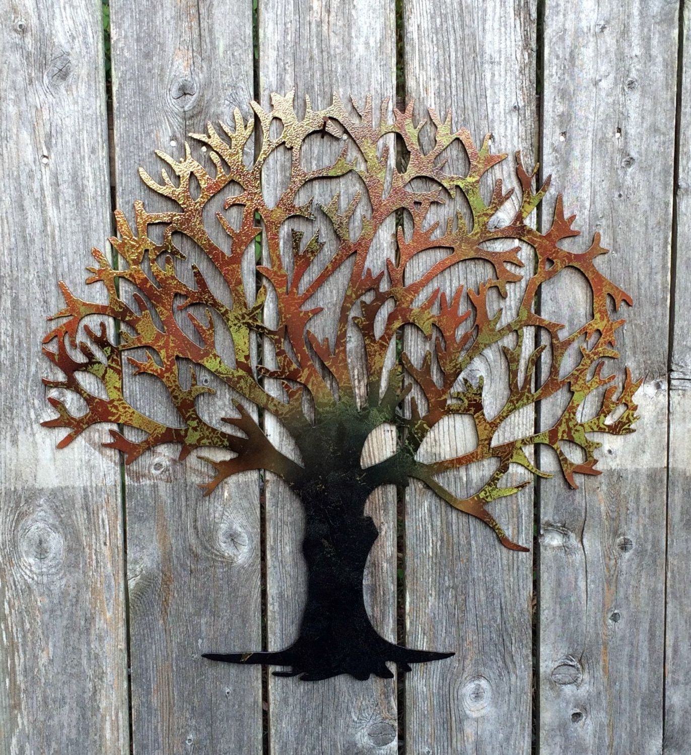 Newest Autumn Metal Wall Art Regarding Metal Tree Wall Art With Fall Colors/other Colors Available (View 3 of 15)