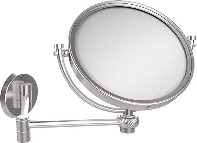 Newest Ceiling Hung Satin Chrome Wall Mirrors For Amazon: Allied Brass Wm 6t/2x Sch 8 Inch Wall Mounted Extending 2x (View 5 of 15)