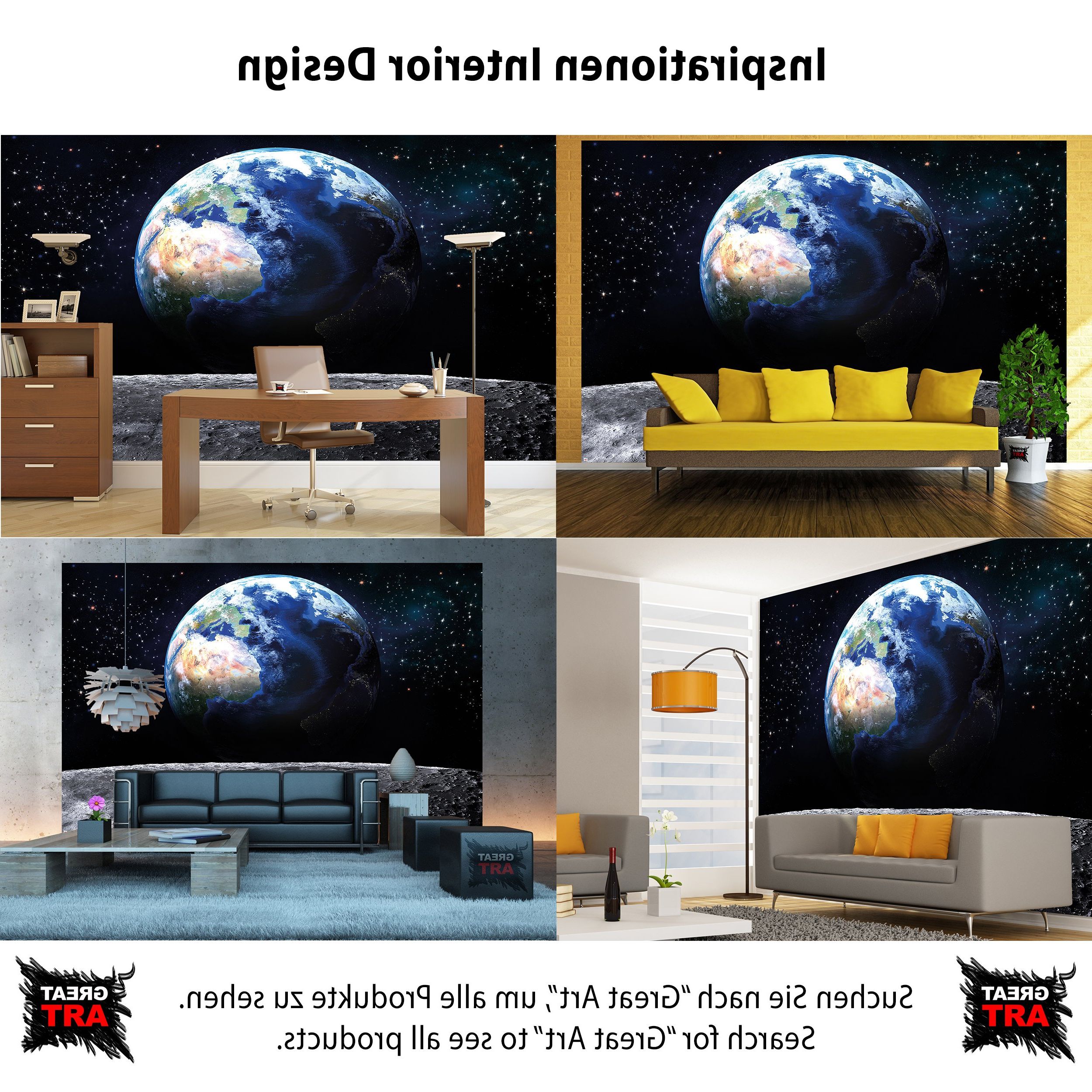 Newest Great Art Wall Mural Planet Earth Mural Decoration World Universe Deep In Earth Wall Art (View 12 of 15)