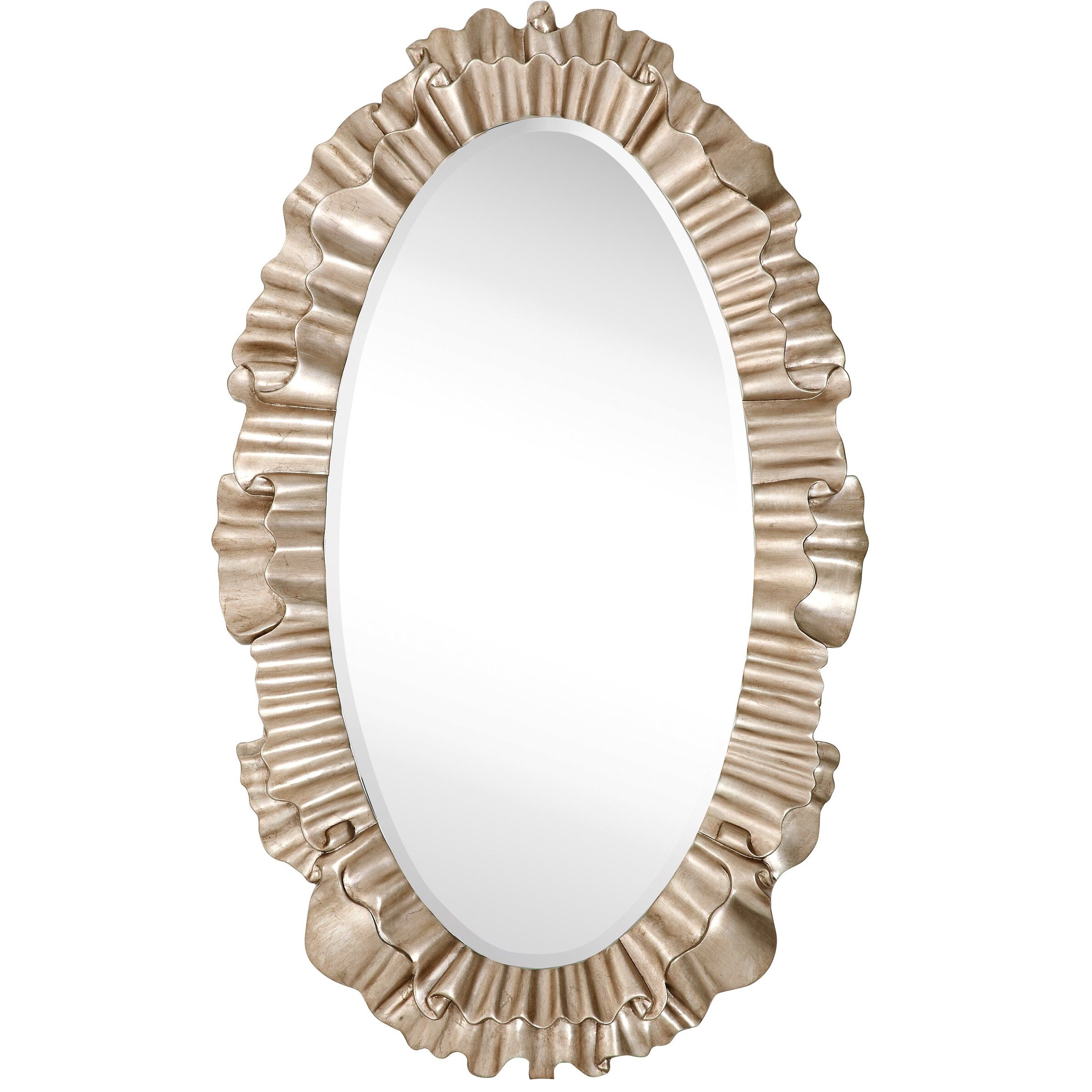 Newest Metallic Gold Leaf Wall Mirrors With Majestic Mirror Oval Antique Silver Leaf Ornate Framed Beveled Glass (View 13 of 15)