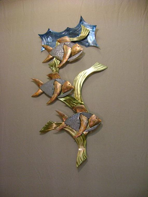 Newest Reef Fish " Brass ,copper & Stainless Steel Metal Wall Sculpture For Stainless Steel Metal Wall Sculptures (View 6 of 15)