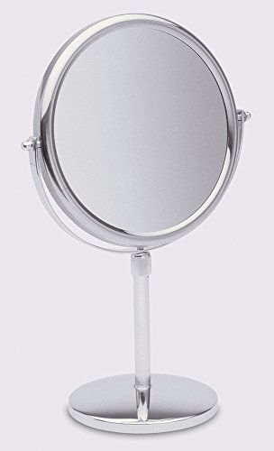 Newest Seeall 9″ Polished Chrome Adjustable Stand Pedestal Vanity Makeup Throughout Single Sided Chrome Makeup Stand Mirrors (View 9 of 15)