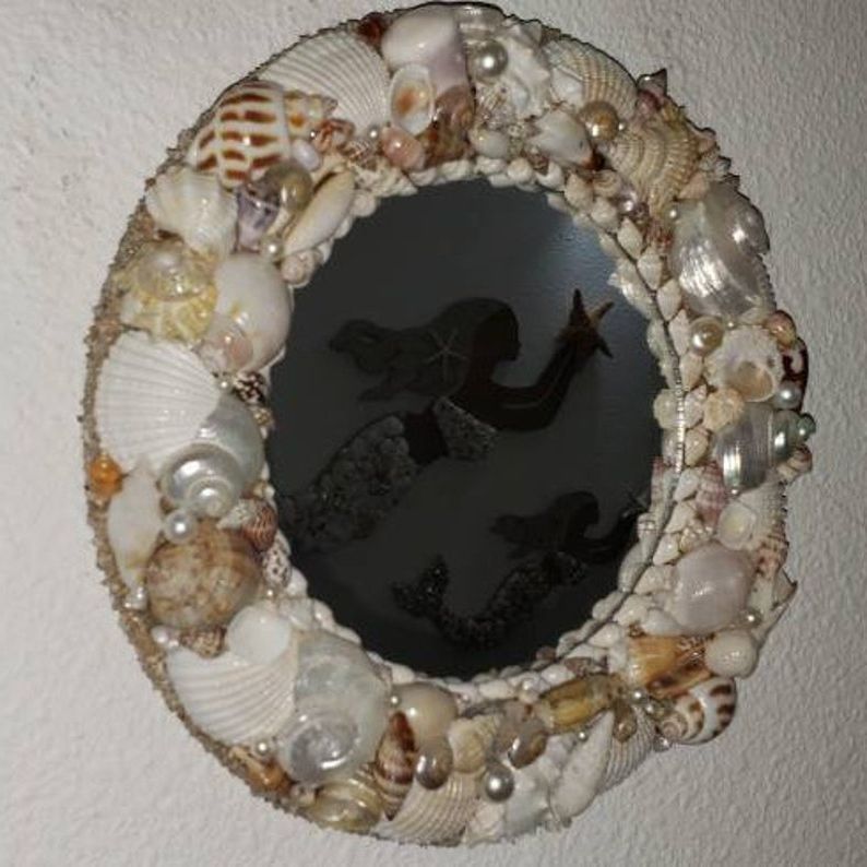 Newest Shell Wall Mirrors Pertaining To Sea Shell Mirror Beach Decor Round Sea Shell Wall Mirror (View 11 of 15)