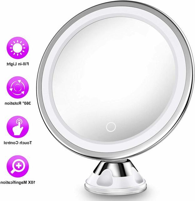 Newest Upgraded 10x Magnifying Lighted Makeup Mirror With 3 Of Brightness Regarding Chrome Led Magnified Makeup Mirrors (View 14 of 15)