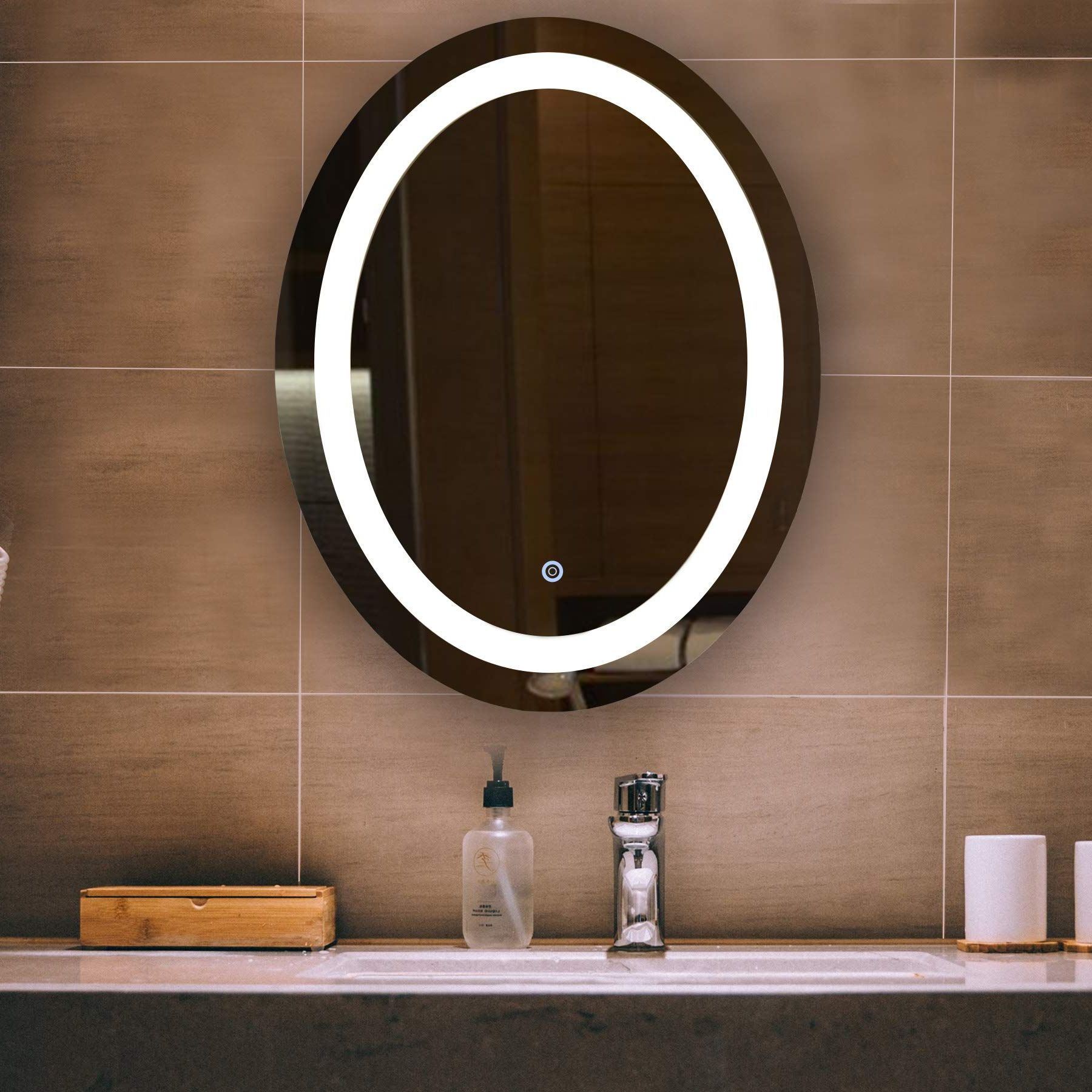 Oval Frameless Led Wall Mirrors Intended For Latest Co Z Dimmable Oval Led Bathroom Mirror — To View Further For This Item (View 1 of 15)
