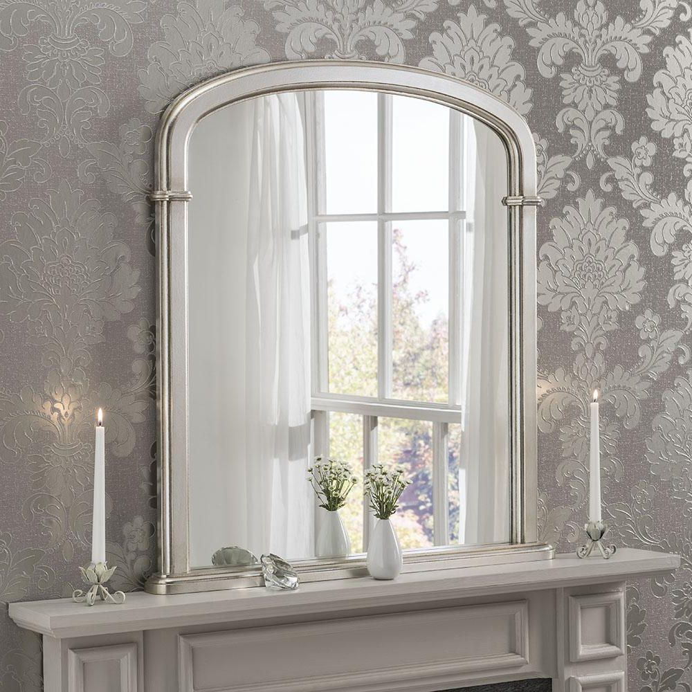 Plain Silver Arch Top Overmantle Mirror – £ (View 12 of 15)