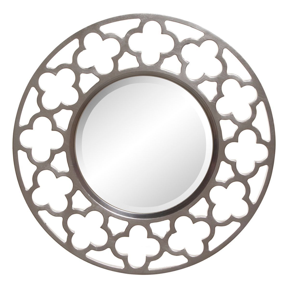 Popular Brushed Nickel Round Wall Mirrors Pertaining To Gaelic Round Nickel Mirror (View 12 of 15)