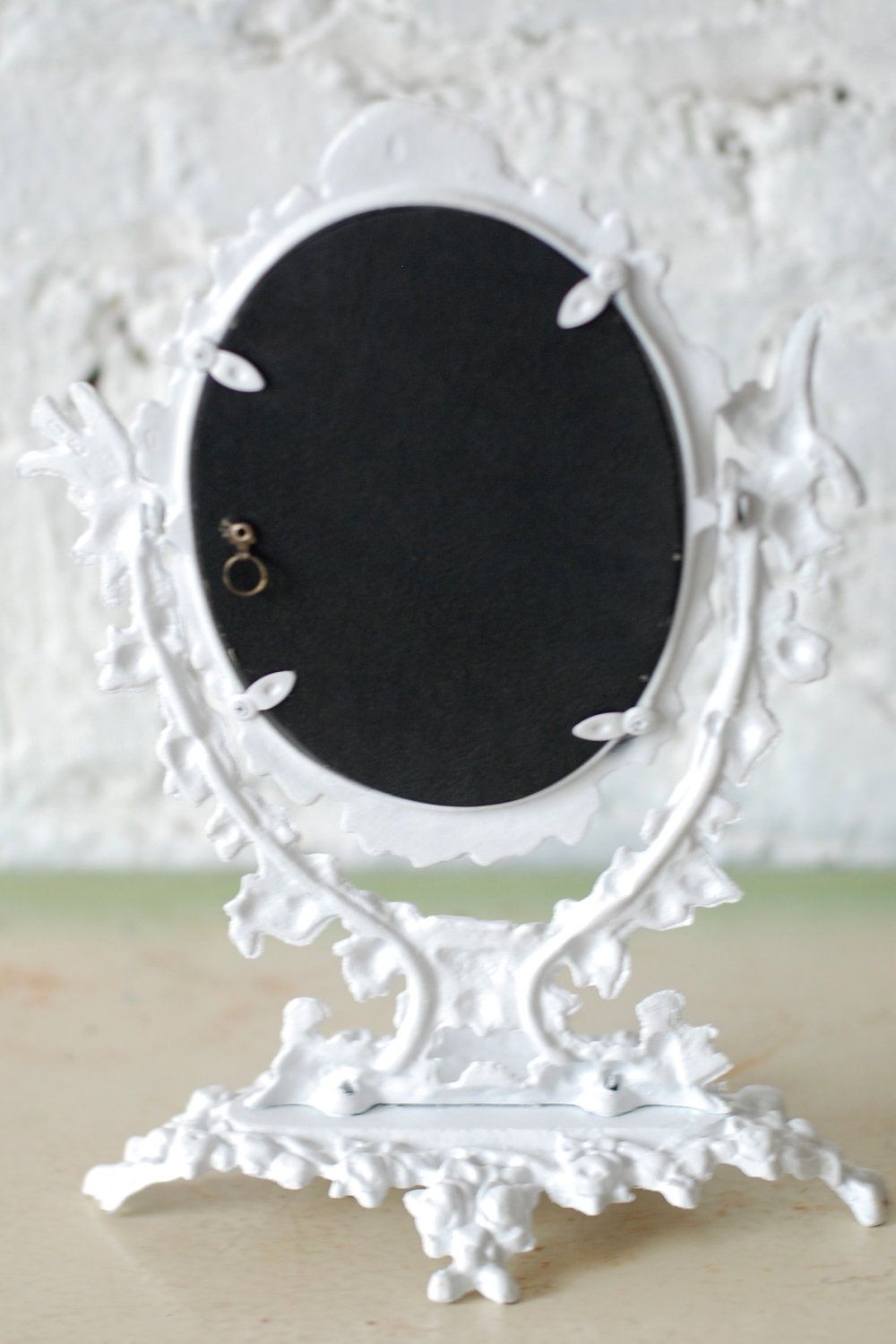 Preferred Antique Brass Standing Mirrors Inside Antique Ornate Metal Pedestal Mirror / Stand Alone Frame (View 13 of 15)