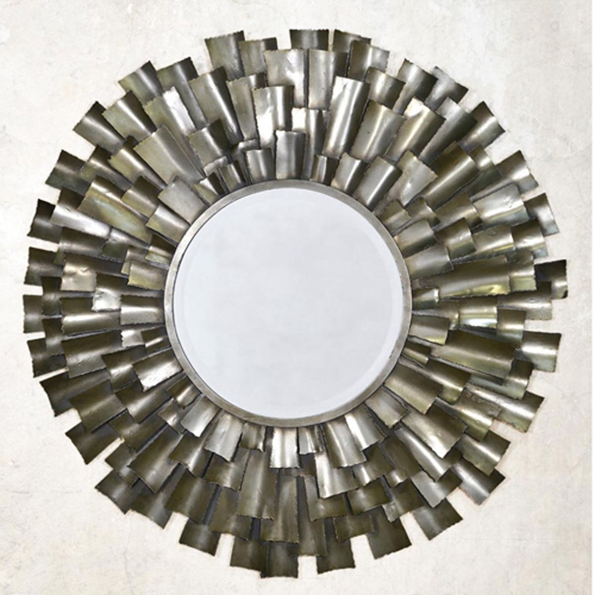 Preferred Brass Sunburst Wall Mirrors With Sunburst Silver Grey Metal Wall Mirror (View 4 of 15)