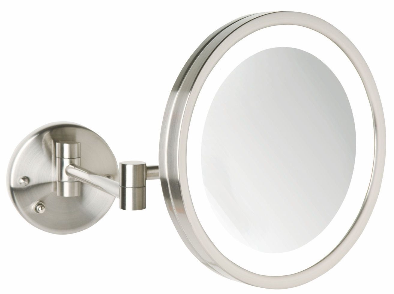Preferred Chrome Led Magnified Makeup Mirrors Regarding Lighted Makeup Mirror Wall Mount 10x (View 13 of 15)