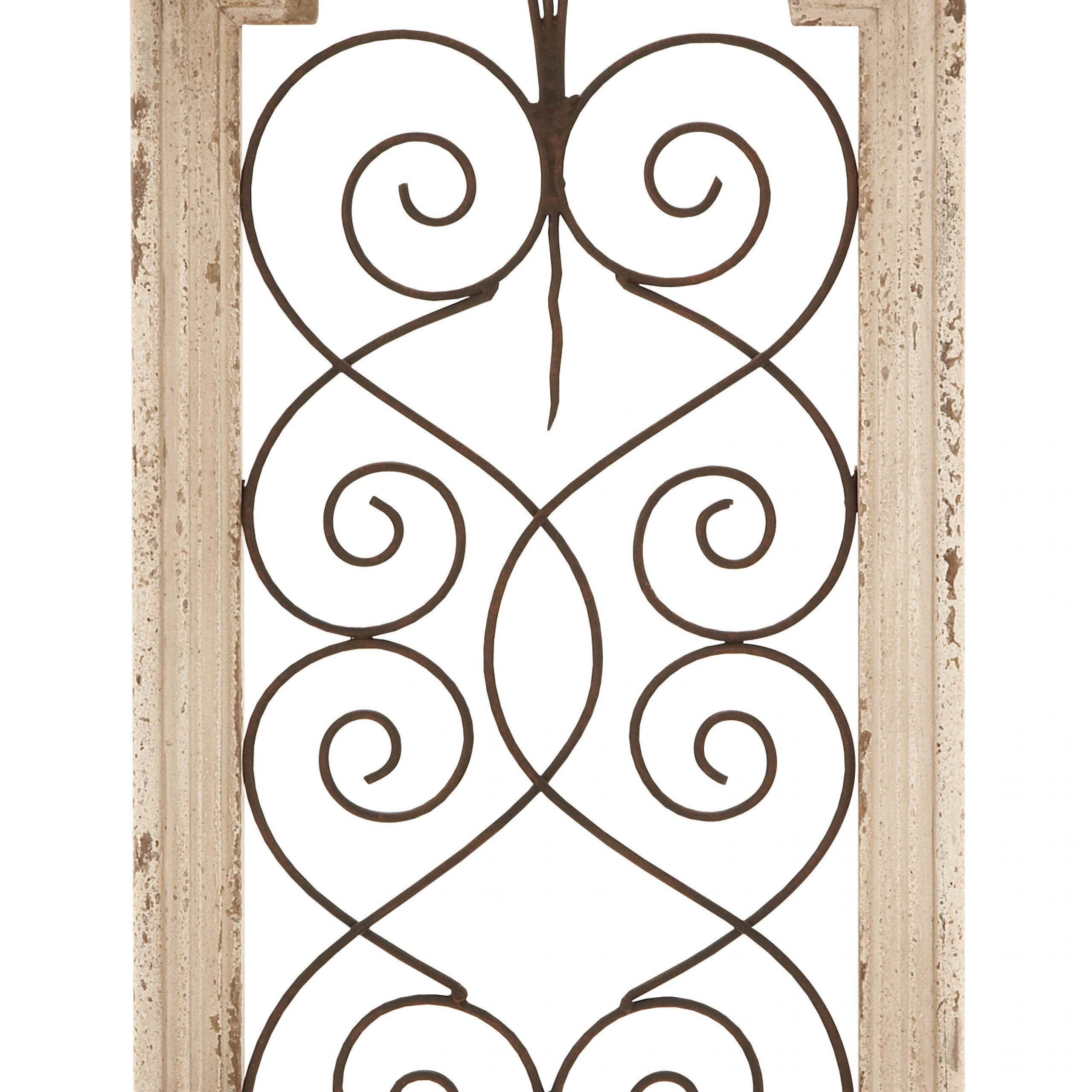 Preferred Distressed Wood Wall Art Pertaining To Decmode – Small, Vintage Style Distressed White Wood & Metal Wall Decor (View 10 of 15)