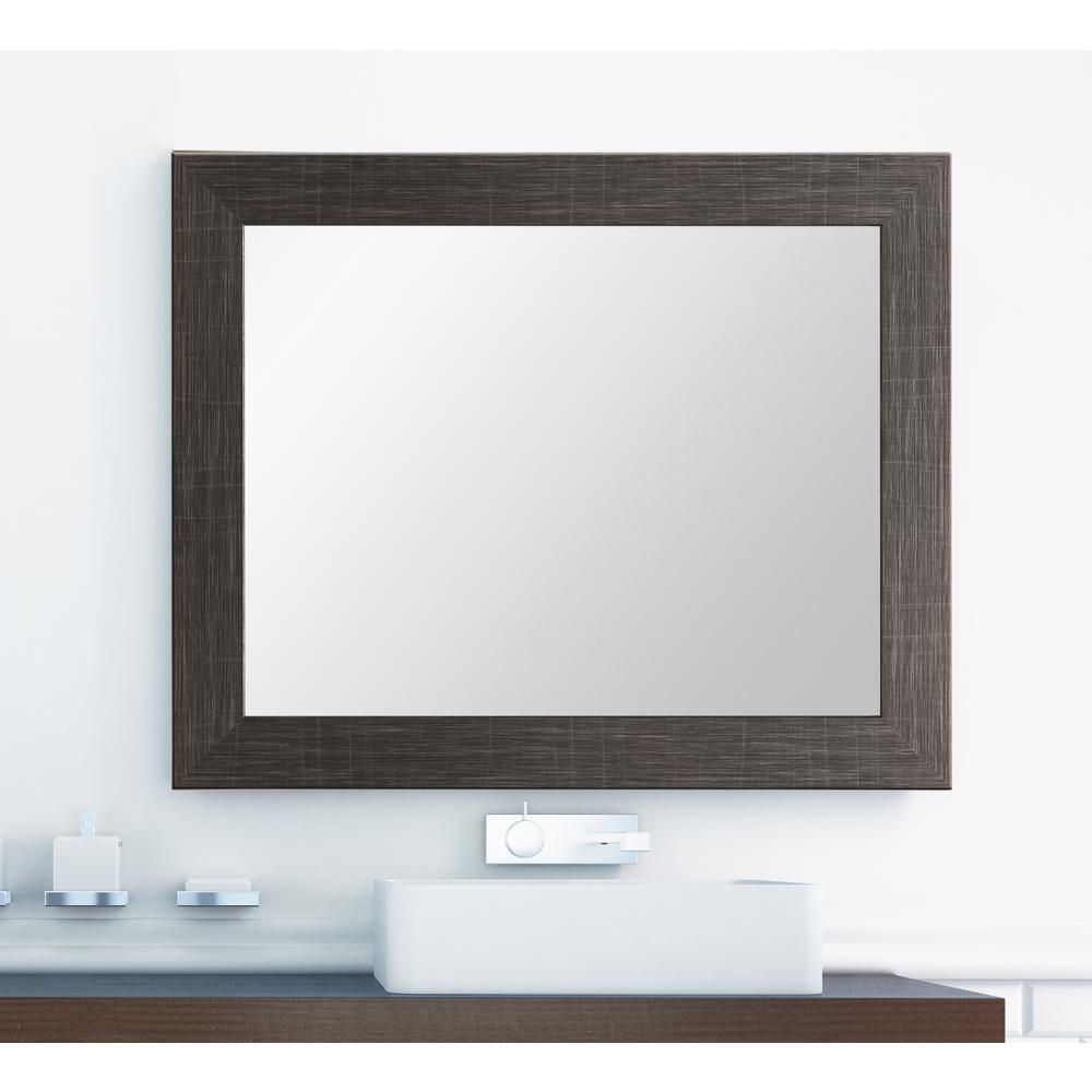 Preferred Modern Scratched Black Framed Mirror Bm005s – The Home Depot Throughout Matte Black Led Wall Mirrors (View 6 of 15)