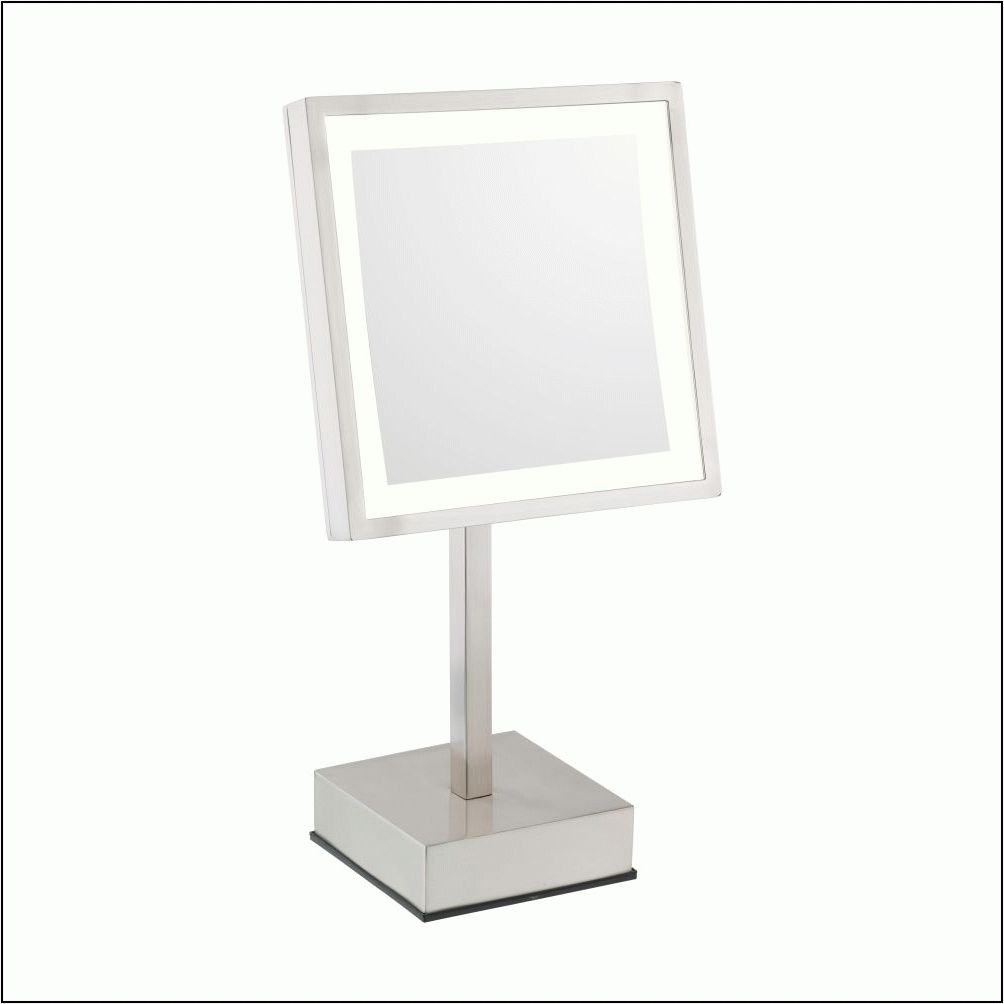 Preferred Single Sided Led Square Freestanding Optical Mirror – Rechargeable Regarding Single Sided Polished Wall Mirrors (View 8 of 15)