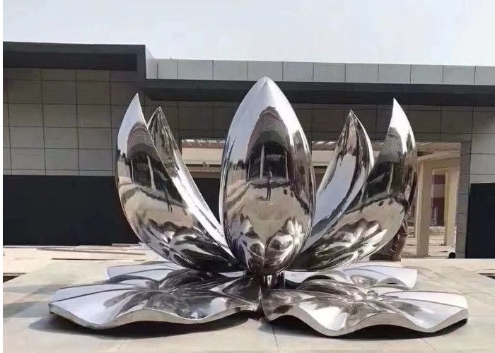 Preferred Stainless Steel Metal Wall Sculptures In Large Polished Stainless Steel Outdoor Metal Lotus Flower Sculpture (View 10 of 15)