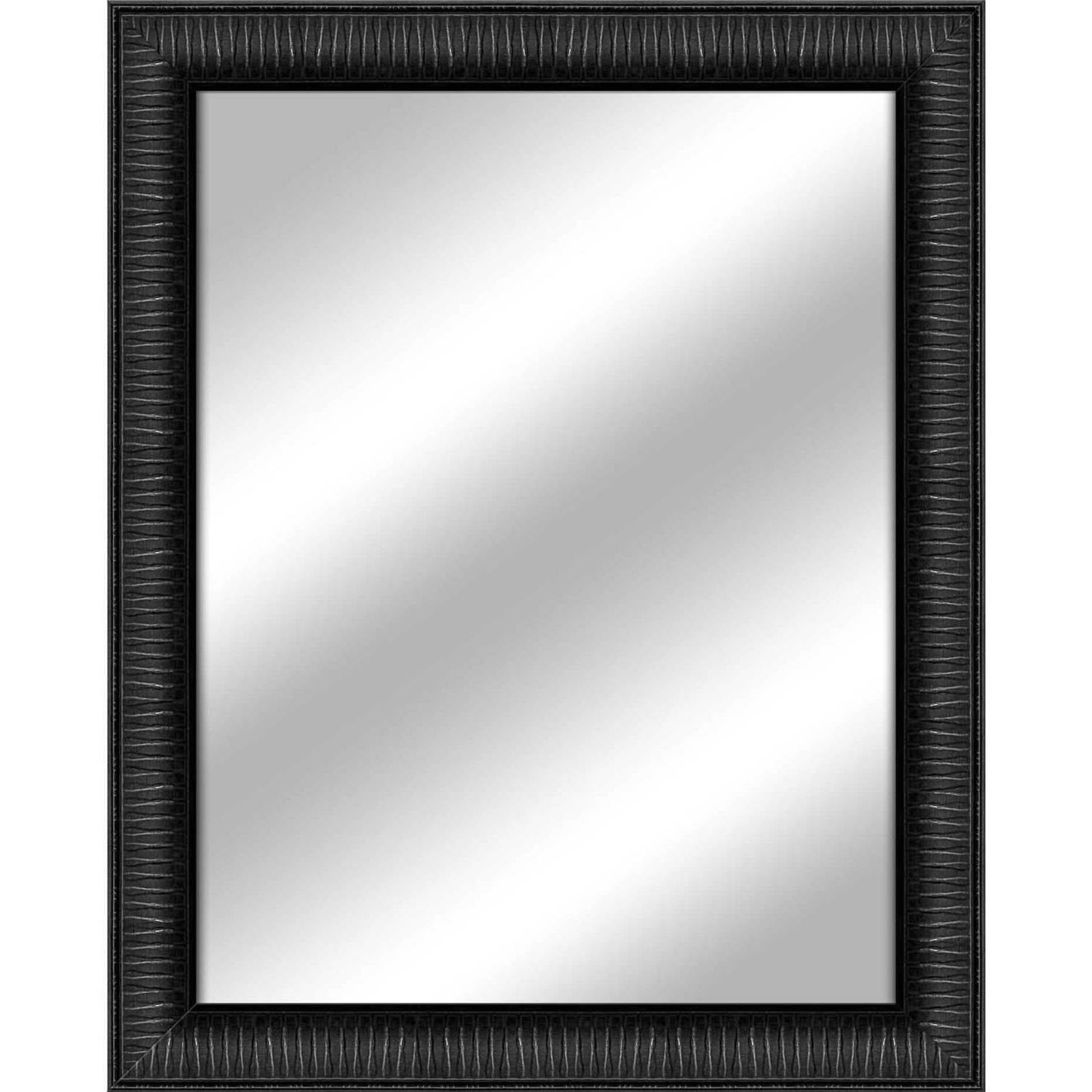 Ptm Images Forte Ready To Hang Framed Mirror, Wood Grain Black Intended For Favorite Black Wood Wall Mirrors (View 12 of 15)